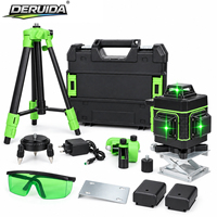 DERUIDA Niveau laser 4D 16 lignes à faisceau vert, auto-nivelant, outil de mesure laser rotatif, OEM disponible pour la construction et la décoration