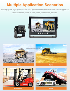 Monitor de pantalla dividida para coche de 9 pulgadas, sistema de visión trasera, grabación en bucle DVR, ayuda para marcha atrás, camión, autobús, RV, cámara de visión trasera - Product Image 3