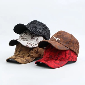 Casquette de baseball camouflage 6 panneaux en gros, visière incurvée, logo personnalisé, en daim, calotte rigide, chapeau d'hiver, nouveau design - Product Image 1