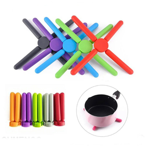 Wholesale <b>Foldable</b> Non-Slip Pot Pan Mat <b>Table</b> Silicone Heat Resistant Pad Cross Holder Placemat Dish Plate <b>Kitchen</b> - Product Image 1