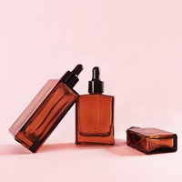 Bouteilles cosmétiques, flacon compte-gouttes transparent, flacon d'huile essentielle pour cheveux, sérum, flacon rectangulaire carré en verre transparent classique 30ml 50ml 100ml