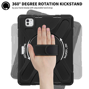 <span class=keywords><strong>Custodia</strong></span> resistente in silicone resistente con cavalletto a rotazione 360 per <span class=keywords><strong>iPad</strong></span> <span class=keywords><strong>Pro</strong></span> <span class=keywords><strong>11</strong></span> 2024 M4 A2836 A2024 tracolla - Product Image 4