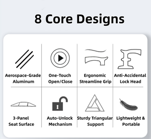 Ultra-Light Aluminum Alloy Electric Crutch <b>Stool</b> Portable Folding Multifunctional Non-Slip Belt Elderly Cane Chair - Product Image 5