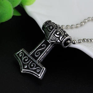 ZRM Collana con Ciondolo Martello di Thor Mjolnir in Lega di Zinco, Amuleto Vichingo Vintage Unisex, <span class=keywords><strong>Gioielli</strong></span> <span class=keywords><strong>Vichinghi</strong></span> - Product Image 2