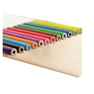Pensil Warna Pelangi Anak, Set Pensil Warna Kertas Pelangi Mini 3.5 Inci Isi 12 Buah