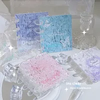 Haute qualité A3 3 pouces Mini acrylique idole nouveau Ins eau ondulation carte Album une grille spirale couverture en cuir carnet d'adresses à feuilles mobiles