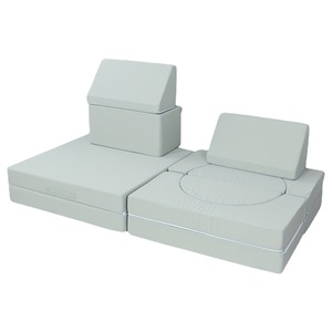 Coussin de canapé en mousse éducatif pour enfants, design minimaliste vert clair et gris clair, pour les enfants de 3 ans et plus - Product Image 4