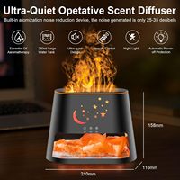 Mini humidificateur d'air 2 en 1, effet flamme, humidificateurs à brume fraîche, 8 couleurs, diffuseur d'huiles essentielles ultrasonique