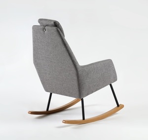 Sillón de madera de diseño moderno de gama alta con reposapiés Mecedora simple para ocio o enfermería en la sala de estar - Product Image 6