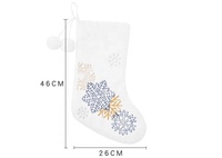 Chaussettes de Noël en velours luxueux, bordure en fausse fourrure, broderie de sapins de Noël et de flocons de neige, personnalisées Jiatao JTC1056