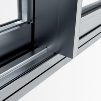 Portes coulissantes en verre en alliage d'aluminium à trois rails modernes EBON avec isolation phonique pour garage, balcon, hôpital et usage extérieur