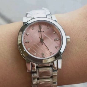 Montre pour femme Burbe personnalisée avec strass et cristaux de saphir, luxe, sport, affaires, simple, en acier inoxydable, quartz, 20 mm, 50 m - Product Image 3
