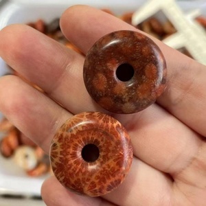 Gran venta al por mayor de piedras preciosas naturales Coral Jade Donut Espeleología <span class=keywords><strong>Naranja</strong></span> <span class=keywords><strong>Jaspe</strong></span> Caved Crystal Craft para decoración y regalo - Product Image 2