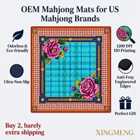 Tapis de Mahjong Robuste à Motif Chien Adorable, Vente Directe Usine, Lavable, Surface Antidérapante, Conception Personnalisée, Tapis en Caoutchouc pour Jeux de Cartes et Mahjong