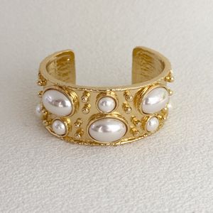 Nueva moda brazalete de cristal brazalete abierto pulsera Boho pulsera Coral rojo y con concha Coral y brazalete de perlas de agua dulce joyería - Product Image 6