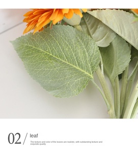 Girasoles Artificiales <span class=keywords><strong>de</strong></span> Alta Calidad con Tacto Real, Venta al por Mayor, Amarillos, <span class=keywords><strong>de</strong></span> Seda y Plástico, Hechos a Mano, Realistas, para Bodas, Graduaciones, Pascua - Product Image 3