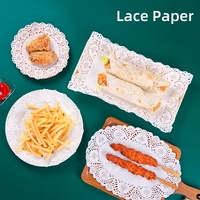 Papier filtre à huile jetable à absorption élevée, non fluorescent, en forme de doily, pour poulet frit et frites