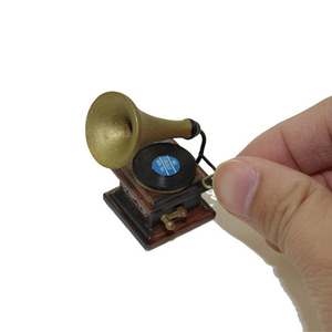 DollLand DollHouse Phụ Kiện Thu Nhỏ Retro Máy Hát Máy Hát Máy Ghi Âm Thủ Công Nhạc Cụ Thu Nhỏ - Product Image 3