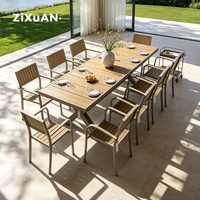 Meubles de terrasse pour restaurant, salon de jardin en osier pour hôtel, ensemble table et chaises modernes d'extérieur, chaise en aluminium pour piscine, bistrot, balcon