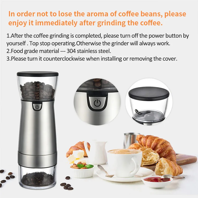 Electric Coffee Grinder Portable USB Charging Coffee Grinding Machine Multifunction Coffee Bean Grinder Electric
