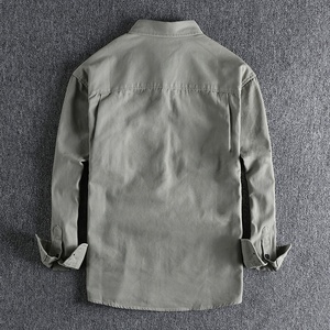<span class=keywords><strong>Camicia</strong></span> autunnale a maniche lunghe in cotone pesante da uomo Europa e <span class=keywords><strong>stile</strong></span> degli Stati Uniti <span class=keywords><strong>giacca</strong></span> a strisce Casual alla moda - Product Image 4