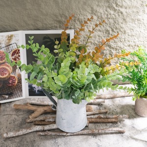 Fleur artificielle d'eucalyptus Ins, couleurs vertes d'automne, PVC souple, décoration intérieure, bouquet de mariage, plante murale MW20206 - Product Image 1