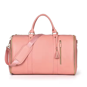 Bolsa de viaje de lona impermeable para mujer, organizador de cuero PU con barra de tracción personalizada, para gimnasio y Fitness - Product Image 5