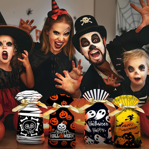 Holiday Theme Halloween Ghost Party <b>Gift</b> <b>Bag</b> Drawstring Bundle Pocket Ribbon Plastic Type Wholesale From Vietnamese Brand - Product Image 6