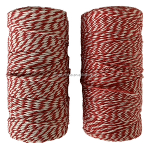 Bán Buôn 1.5Mm Màu Đỏ Và Trắng Bông Bakers <span class=keywords><strong>Twine</strong></span> 328ft Chiều Dài Dây Xoắn 100M Cuộn Đóng Gói Đóng Gói Bao Bì Dây - Product Image 1
