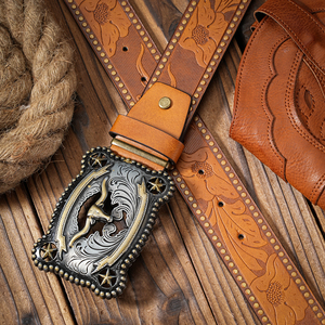 Cinturón de cuero de PU de estilo occidental con hebilla en forma de cabeza de toro tendencia Punk Retro para hombres jóvenes cinturón de vaquero inspirado en mezclilla tira de remache - Product Image 4