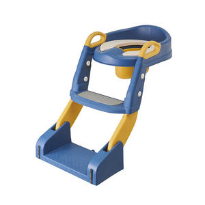 Taburete para niños con diseño antideslizante de silicona para el entrenamiento para ir al baño, color azul y amarillo - Product Image 4