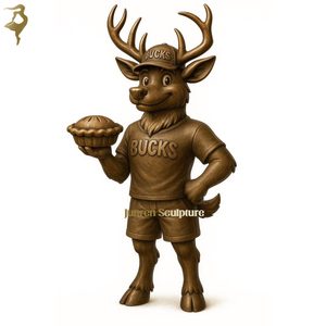 JUREN Grand extérieur Milwaukee Bucks 2021 <span class=keywords><strong>NBA</strong></span> <span class=keywords><strong>Champions</strong></span> Mascotte Sculpture en bronze - Product Image 1
