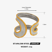 Dina Trendiger Edelstahl-Ring mit Strukturierter, Gedrehter Oberfläche, Vintage-Stil, Einzigartiger Breiter Fingerring für Damen