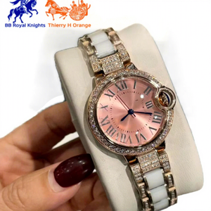 Women's Casual Luxury Ronda Quartz Watch Pointer Dial Stainless Steel Case Italian Leather Strap for Business Fashion Wholesale - Product Image 1