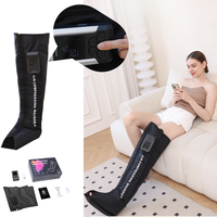 Masseur professionnel pour pieds et mollets à domicile, appareil de compression d'air pour jambes entières, 3 modes de massage, télécommande sans fil, thérapie par fermeture éclair pour les muscles