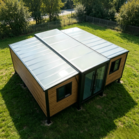 Maison conteneur moderne extensible en acier de luxe, étanche, pour usage en station balnéaire, villa forestière ou appartement