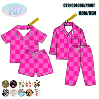 Ensemble de pyjamas de Noël personnalisés pour enfants, en fibre de bambou douce, avec boutons, vêtements de nuit OEM/ODM pour garçons et filles