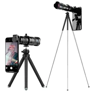 Apexel HD60x金属望遠鏡レンズユニバーサル電話カメラ超望遠ズームレンズ、スタームーン用の拡張可能な三脚付き