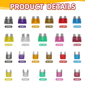 300 יחידות ערכת מבחר להב לרכב 2A <span class=keywords><strong>3A</strong></span> 5A 7.5A 10A 15A 20A 25A 30A 35A 40A להב בגודל סטנדרטי קטן רכב משאית רכב - Product Image 3