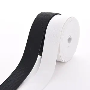 Soft White High Elasticity Knitted Elastic Band Polyester Webbing Waistband Tape For Underwear and Garment Sewing