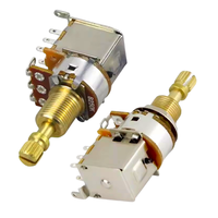 BONENS Potentiomètre rotatif en gros pour guitare électrique, basse, bouton de volume, contrôle de tonalité, interrupteur à ressort, boîtier métallique (A250K/A500K)