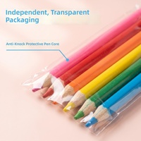 Mini crayons de couleur HB 6 couleurs, ensemble court et portable avec enveloppe transparente individuelle, conception anti-casse, fournitures artistiques pour enfants