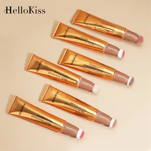 Hellokiss Custom Cream Bronzer Contour Beauty Wand High Quality Liquid Highlighter Stick With Cushion Applicator Waterproof Face