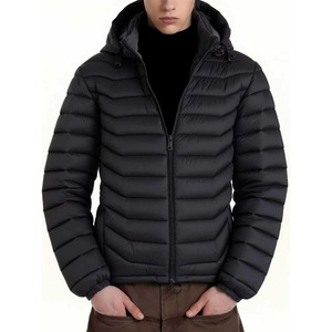 Veste matelassée légère à capuche pour <span class=keywords><strong>homme</strong></span> sur mesure, manteau d'hiver en gros, vêtement d'extérieur, manteau en duvet OEM, directement de l'usine - Product Image 1