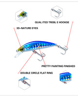Leurre Artificiel Dur Coulant Minnow 50mm/6g pour la Pêche en Eau Douce en Ruisseau - Modèle A9154 pour Achigan et Poisson Mandarin