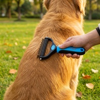 Peigne démêlant et anti-poils 2-en-1 pour animaux de compagnie – Brosse de toilettage pour chats et chiens