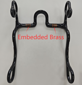 Nouvel Arrivage Horshi : Mors de Correction pour Chevaux à Bouche Large, en Fer Doux Noir, Mors de Bridon Western à Port Moyen avec Joues Gravées - Product Image 2