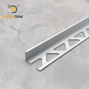DECORTRIM Profilo Decorativo Angolare in Alluminio a L Personalizzato per Rivestimenti in Ceramica e Metallo - Ingrosso Finiture per Piastrelle - Product Image 1