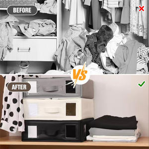 Boîte de rangement <span class=keywords><strong>pour</strong></span> dossiers de literie Conteneur <span class=keywords><strong>pour</strong></span> draps Housses de couette et <span class=keywords><strong>oreiller</strong></span> Organisateur de draps de <span class=keywords><strong>lit</strong></span> <span class=keywords><strong>pour</strong></span> rangement de placard avec fenêtre - Product Image 5