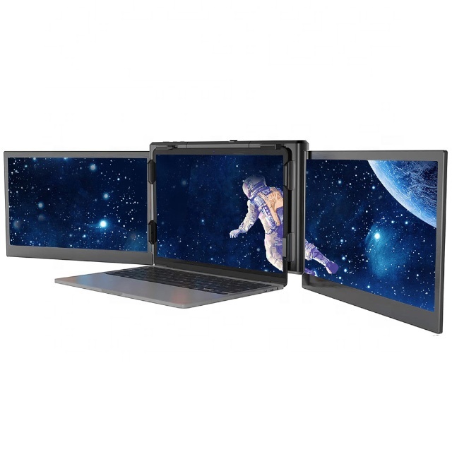 H2 Triple Screen Laptop Screen Extender windows mac 12 Inch IPS Triple Portable Monitor for Laptop Screen Extender